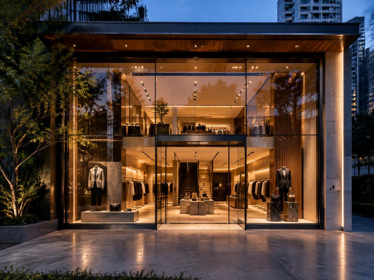 Fachada comercial instalado pela Noboru Vidros